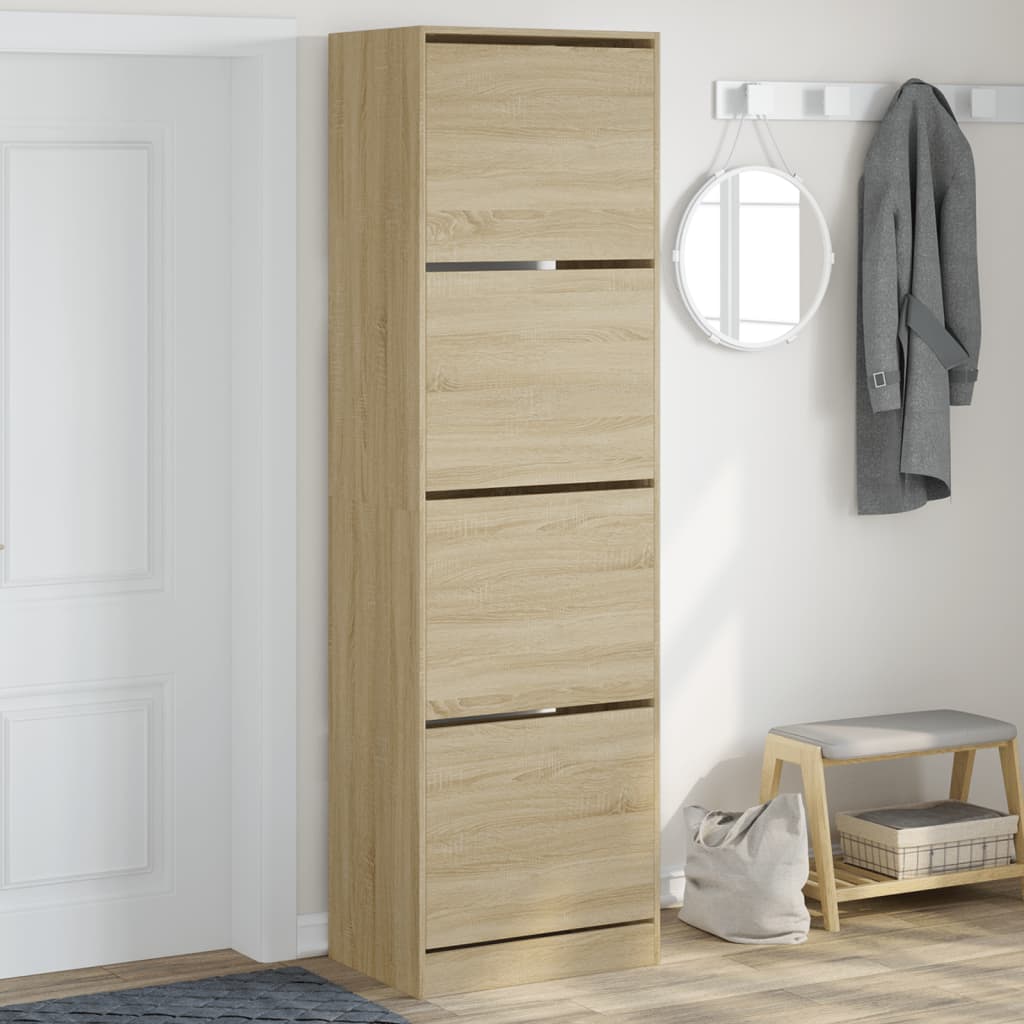 foto del prodotto scarpiera 4 cassetti ribaltabili rovere sonoma 60x42x204 cmcod mxl 134497
