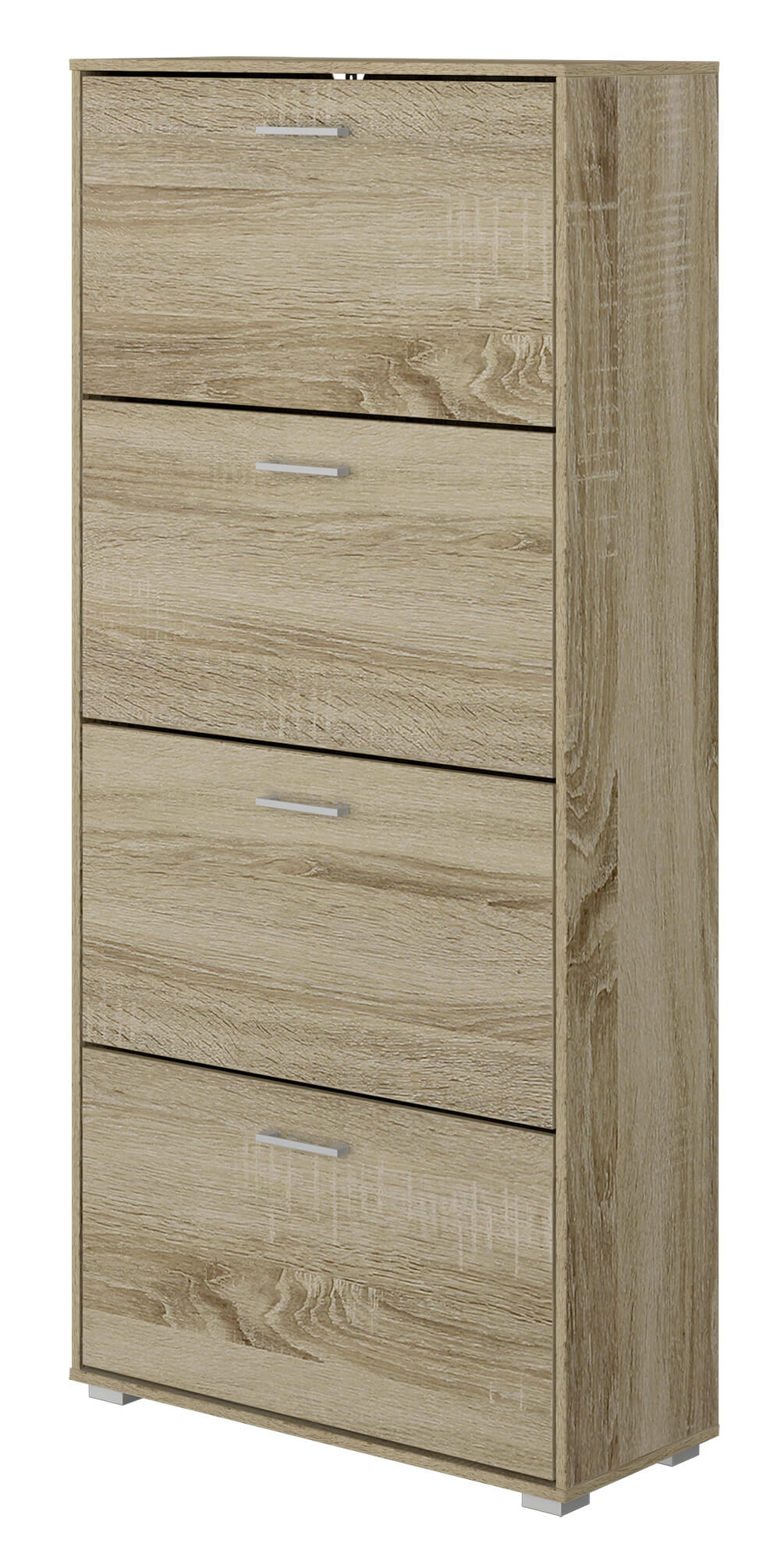 foto del prodotto scarpiera 4 scomparti 67x28x147 cm 24 paia in mdf rovere