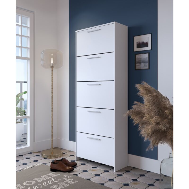 foto del prodotto scarpiera 5 ribalte mod. anja cm 69x28 h. 187 bianco