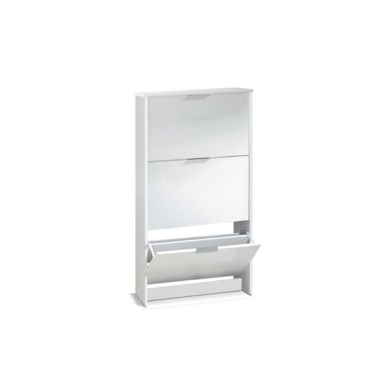 foto del prodotto scarpiera 60x22x113 cm bianco lucido con 3 ribalte a doppia profondit space