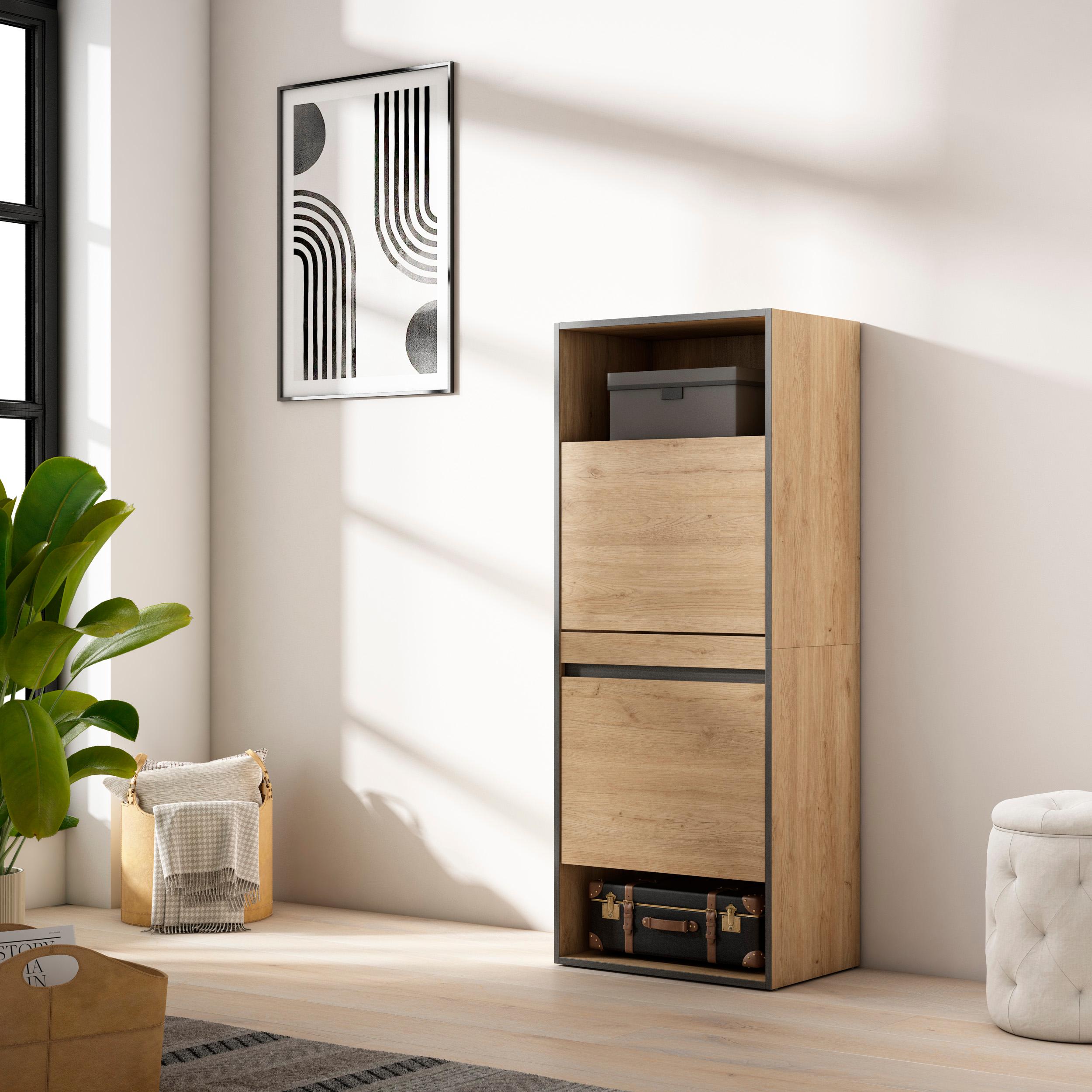 foto del prodotto scarpiera, 60x35x145cm, camera da letto, armadio, colore rovere rf3534
