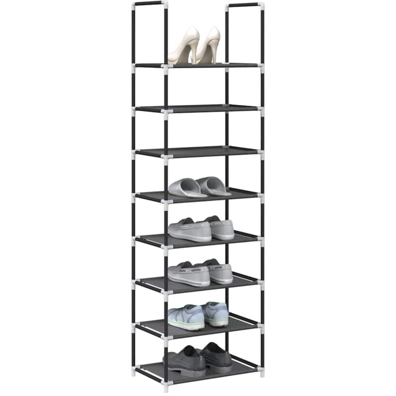foto del prodotto scarpiera 8 ripiani nera 44x28x145 cm in tessuto non tessuto - vidaxl