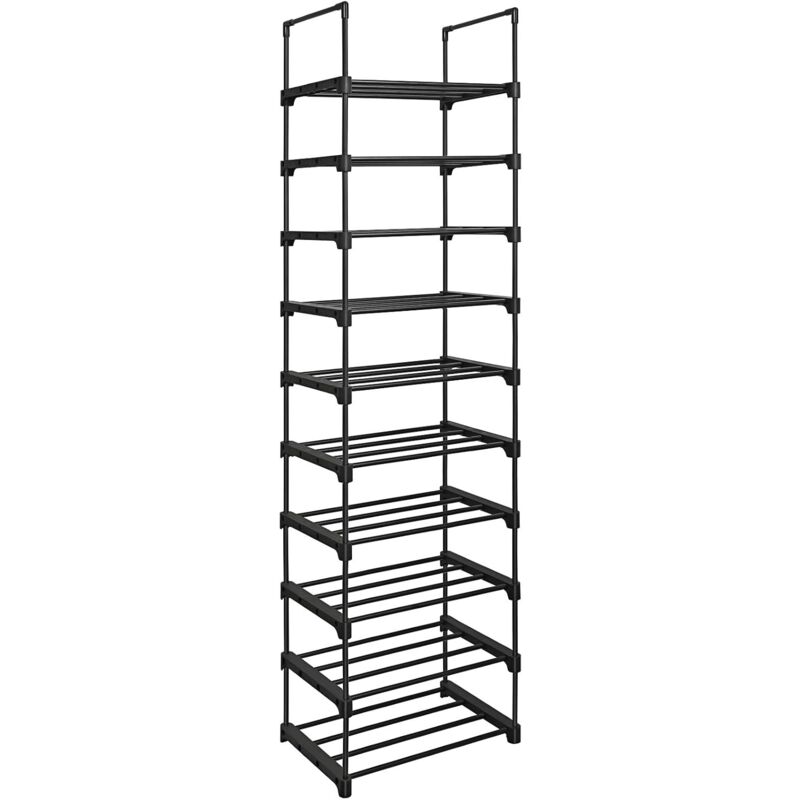 foto del prodotto scarpiera a 10 ripiani grande, scaffale portascarpe in metallo, fai da te, scaffale salvaspazio e versatile per ingresso soggiorno camera da letto