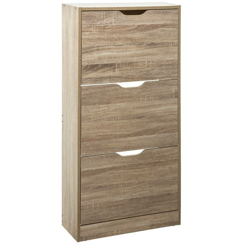 foto del prodotto scarpiera a 3 cassetti con effetto rovere naturale 5five