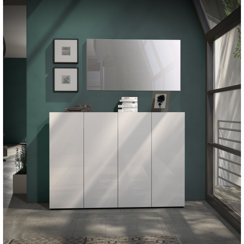 foto del prodotto scarpiera a 4 ante con 5+5 ripiani mister made in italy - bianco