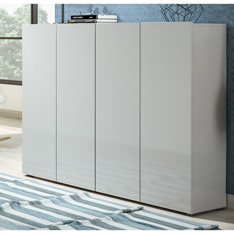 foto del prodotto scarpiera a 4 ante con 5 5 ripiani mister made in italy grigio