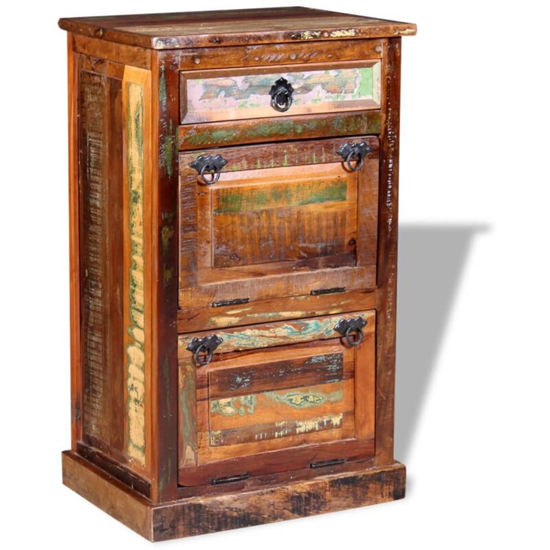 foto del prodotto scarpiera a 4 livelli con cassetto legno massello di recupero - vidaxl