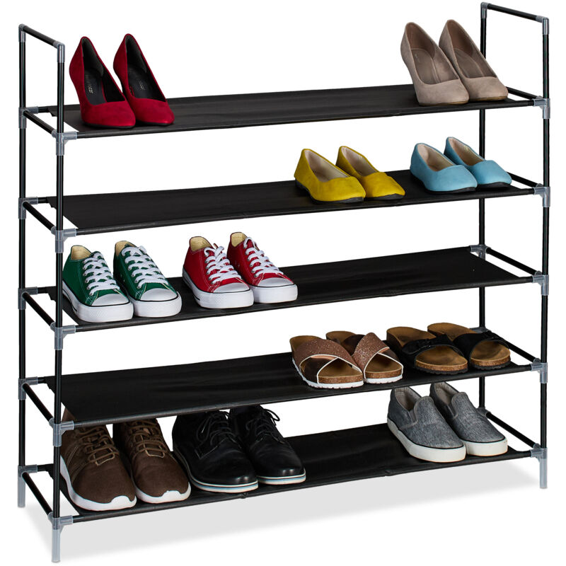 foto del prodotto scarpiera a 5 ripiani, scaffale hxlxp 91 x 100 x 28 cm, portascarpe salvaspazio slim per 20 paia di scarpe relaxdays