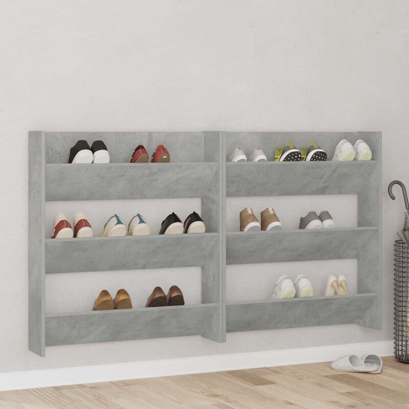 foto del prodotto scarpiera a muro grigio cemento 80x18x90cm in legno multistrato vidaxl