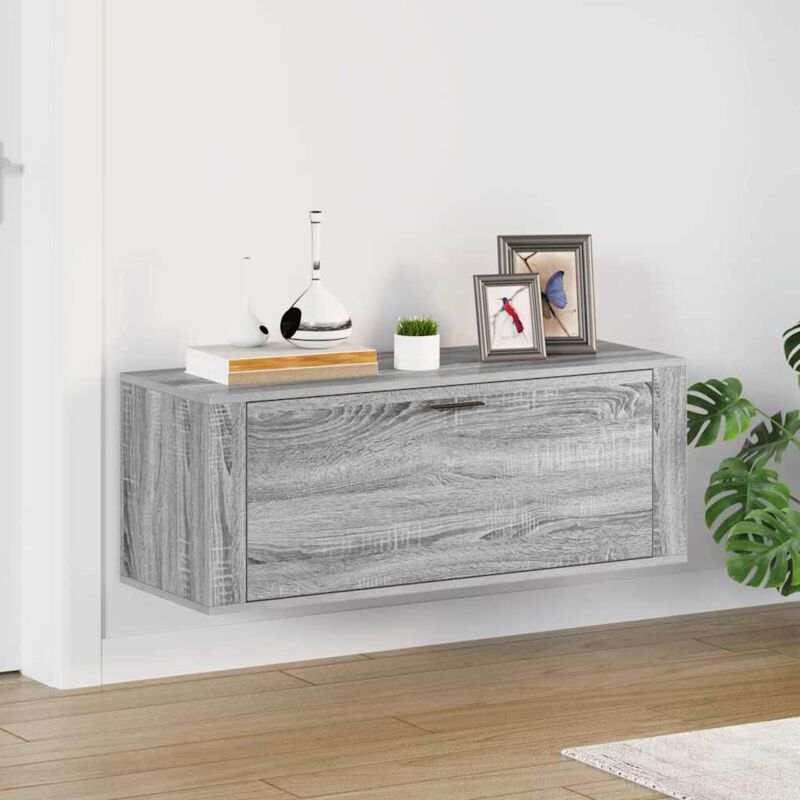 foto del prodotto scarpiera a muro grigio sonoma 100x35x38cm in legno multistrato vidaxl