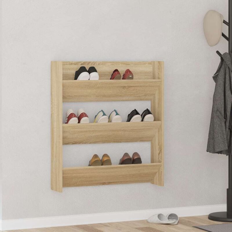 foto del prodotto scarpiera a muro rovere sonoma 80x18x90 cm in legno multistrato vidaxl