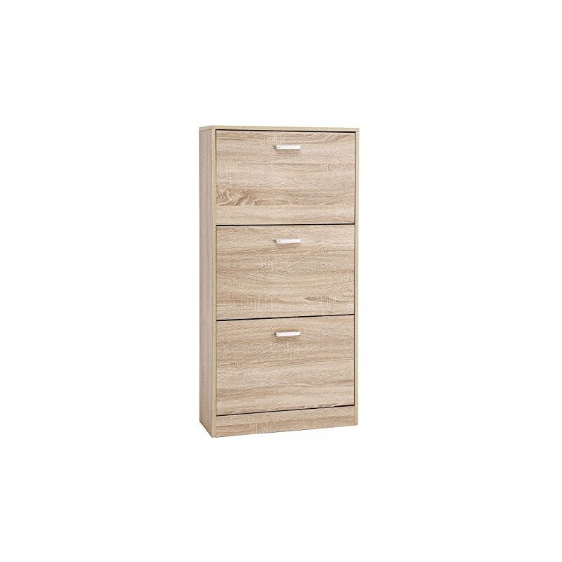 foto del prodotto scarpiera a tre scomparti 67x28x112h cm rovere