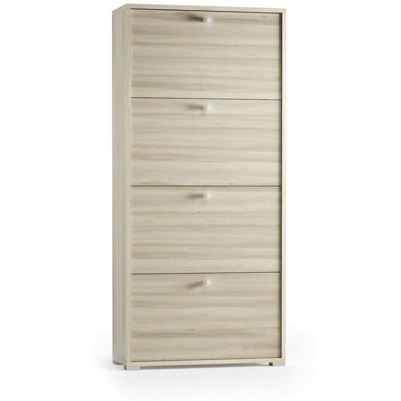 foto del prodotto scarpiera adeindein, mobile multiuso da ingresso con 4 ante a ribalta, armadietto portascarpe a doppia profondit , 100 made in italy, 67x28h147 cm,