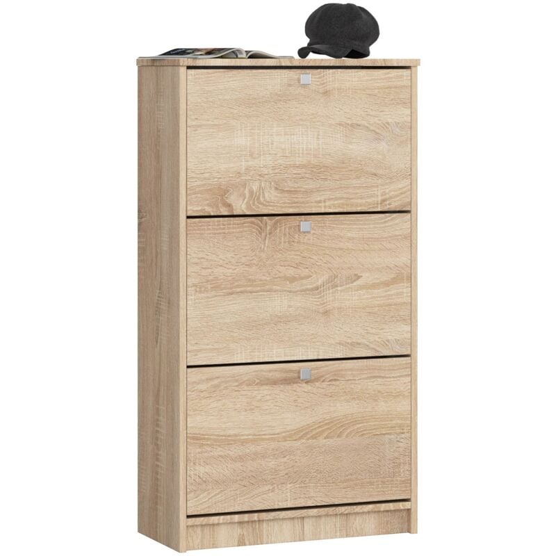foto del prodotto scarpiera akord sonoma quercia 60 cm 3 ante 60x28,5x113 cm