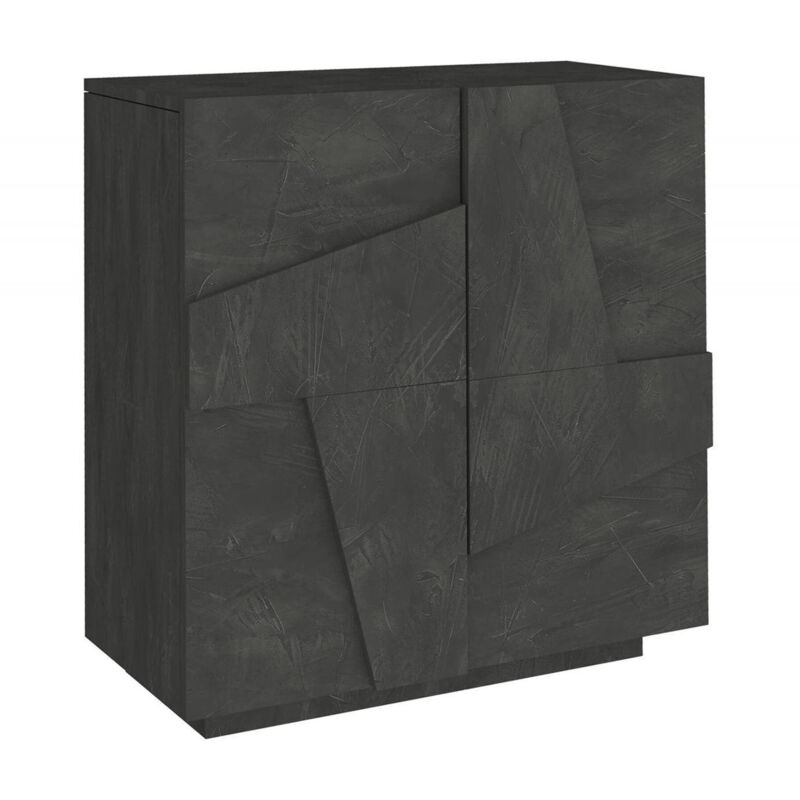 foto del prodotto scarpiera apetta, mobile multiuso a 2 ante, portascarpe da ingresso, 100 made in italy, cm 81x38h86, ardesia con dettaglio dmora