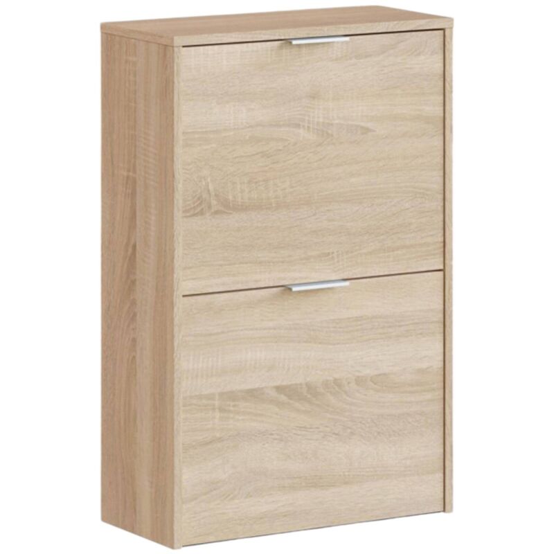 foto del prodotto scarpiera arafat, portascarpe salvaspazio a 2 ante, scarpiera da ingresso , armadio scarpiera, 50x22h76 cm, rovere dmora