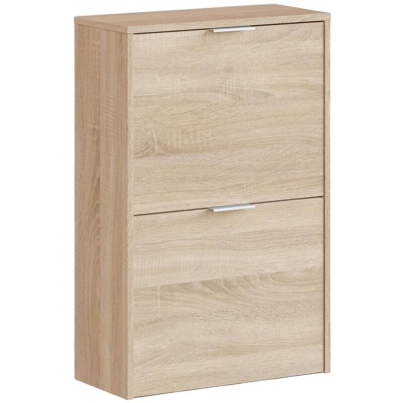 foto del prodotto scarpiera arafat, portascarpe salvaspazio a 2 ante, scarpiera da ingresso , armadio scarpiera, 50x22h76 cm, rovere dmora