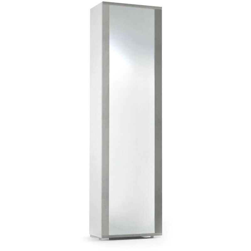 foto del prodotto scarpiera asiago, mobile multiuso da ingresso con anta a specchio , armadio moderno portascarpe a 7 ripiani, 100 made in italy, 50x32hx182 cm,