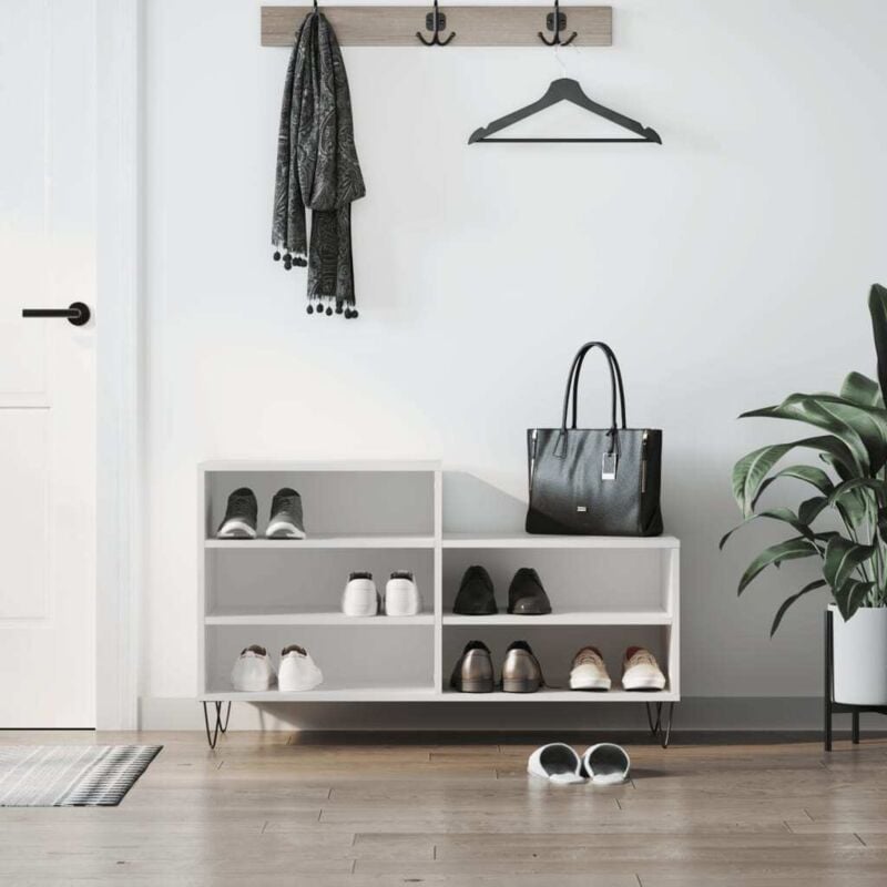 foto del prodotto scarpiera bianca 102x36x60 cm in legno multistrato vidaxl