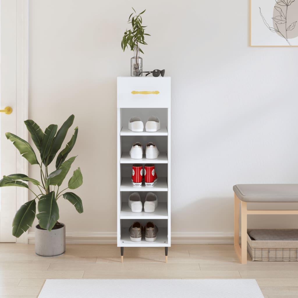 foto del prodotto scarpiera bianca 30x35x105 cm in legno multistratocod mxl 103487