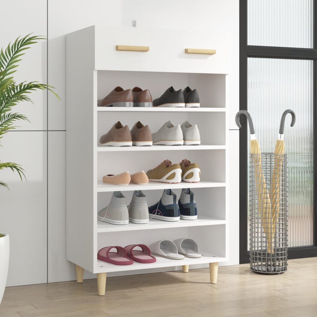 foto del prodotto scarpiera bianca 60x35x105 cm in legno multistrato cod mxl 45295