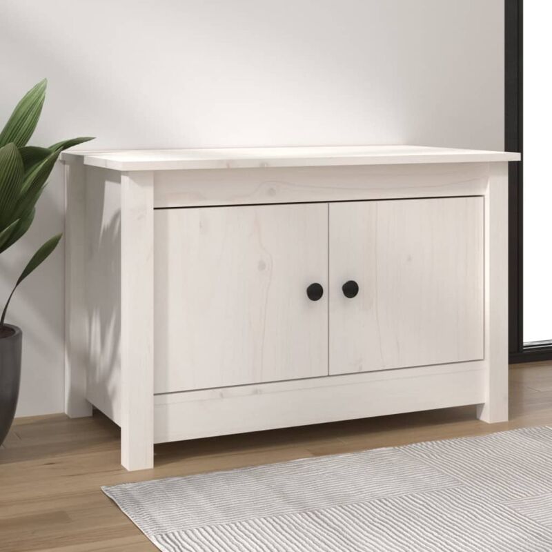 foto del prodotto scarpiera bianca 70x38x45,5 cm in legno massello di pino vidaxl