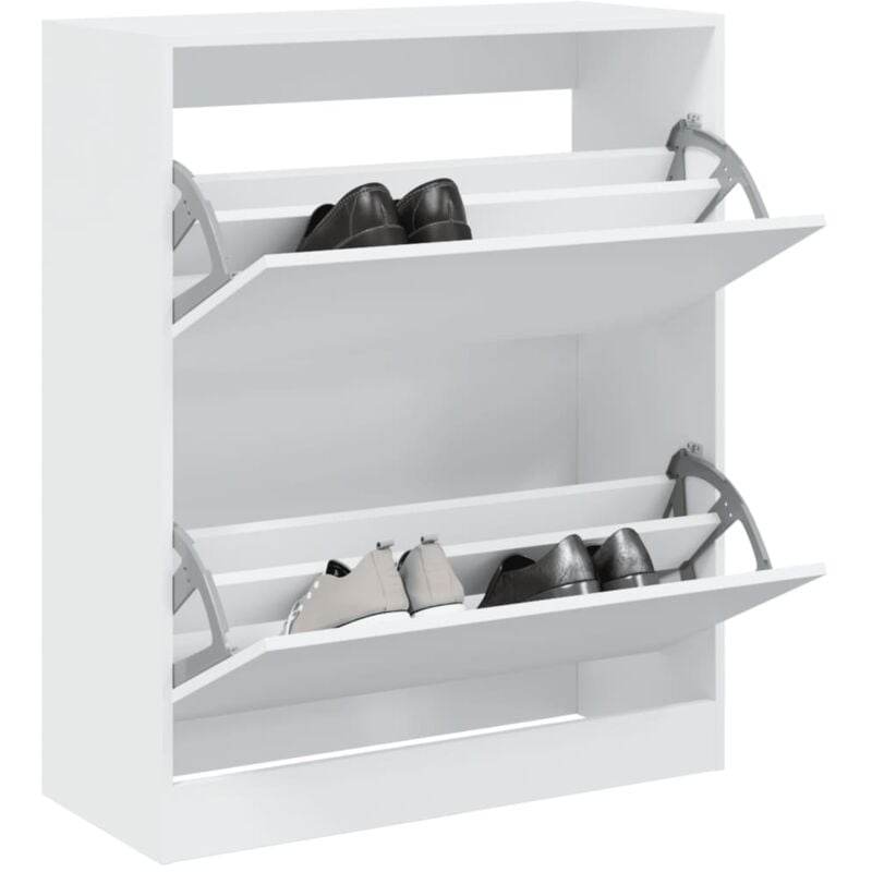 foto del prodotto scarpiera bianca 80x34x96,5 cm in legno multistrato vidaxl