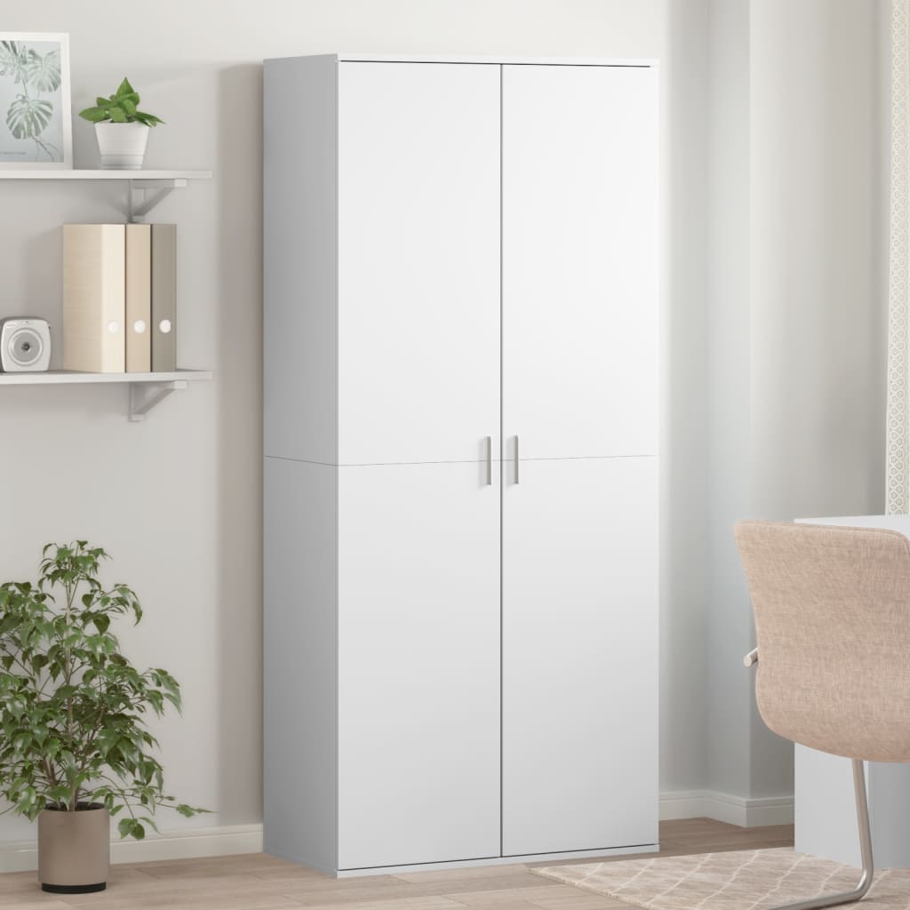 foto del prodotto scarpiera bianca 80x39x178 cm in legno multistrato