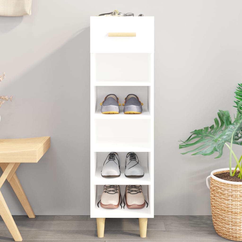 foto del prodotto scarpiera bianco lucido 30x35x105 cm in legno multistrato vidaxl bianco
