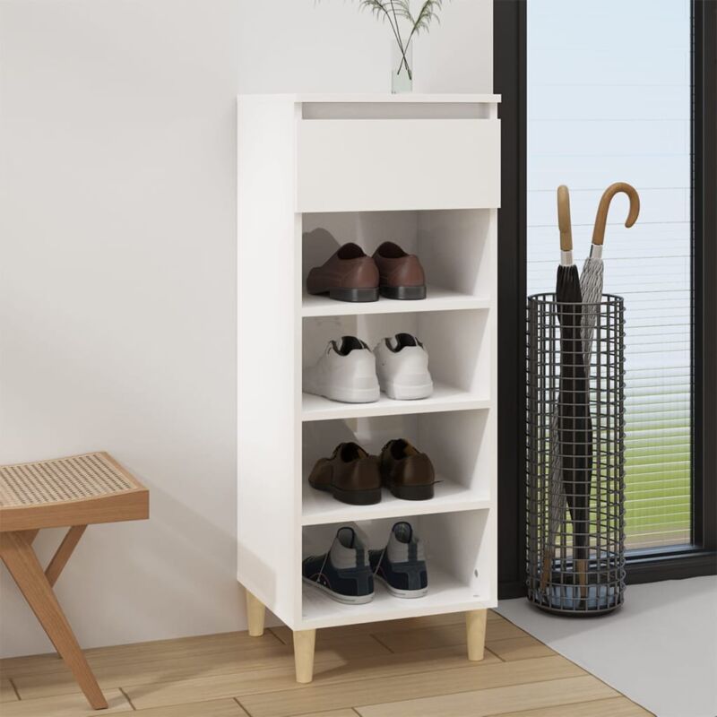foto del prodotto scarpiera bianco lucido 40x36x105 cm in legno multistrato vidaxl