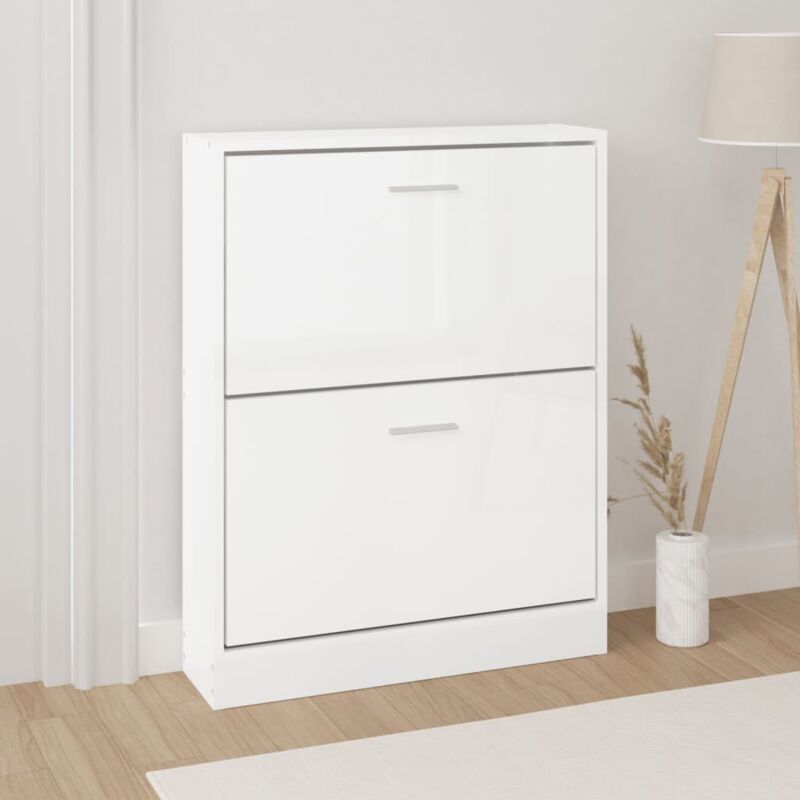 foto del prodotto scarpiera bianco lucido 59x17x81 cm in legno multistrato vidaxl 384986