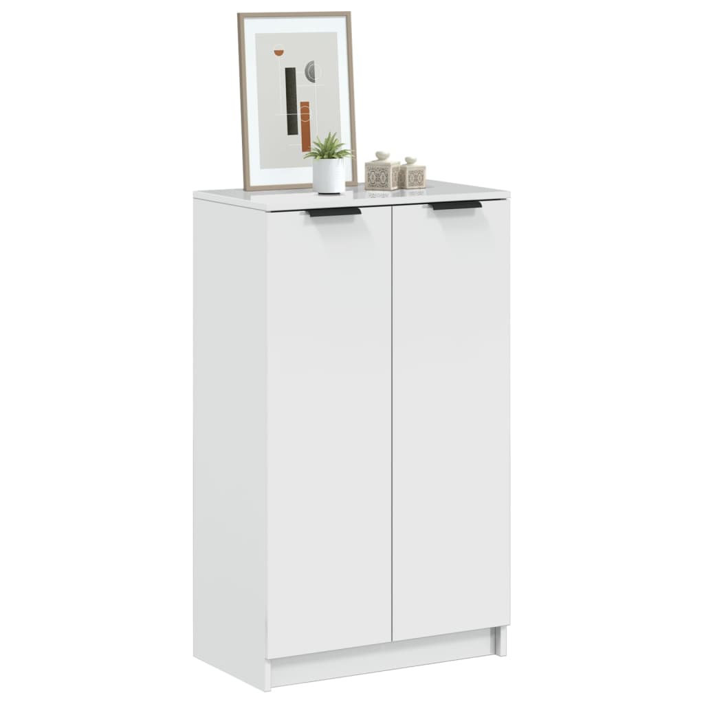 foto del prodotto scarpiera bianco lucido 59x35x100 cm in legno multistrato cod mxl 77882