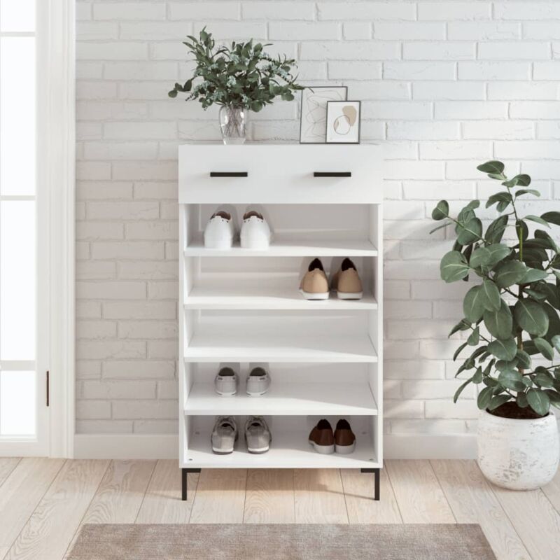foto del prodotto scarpiera bianco lucido 60x35x105 cm in legno multistrato vidaxl