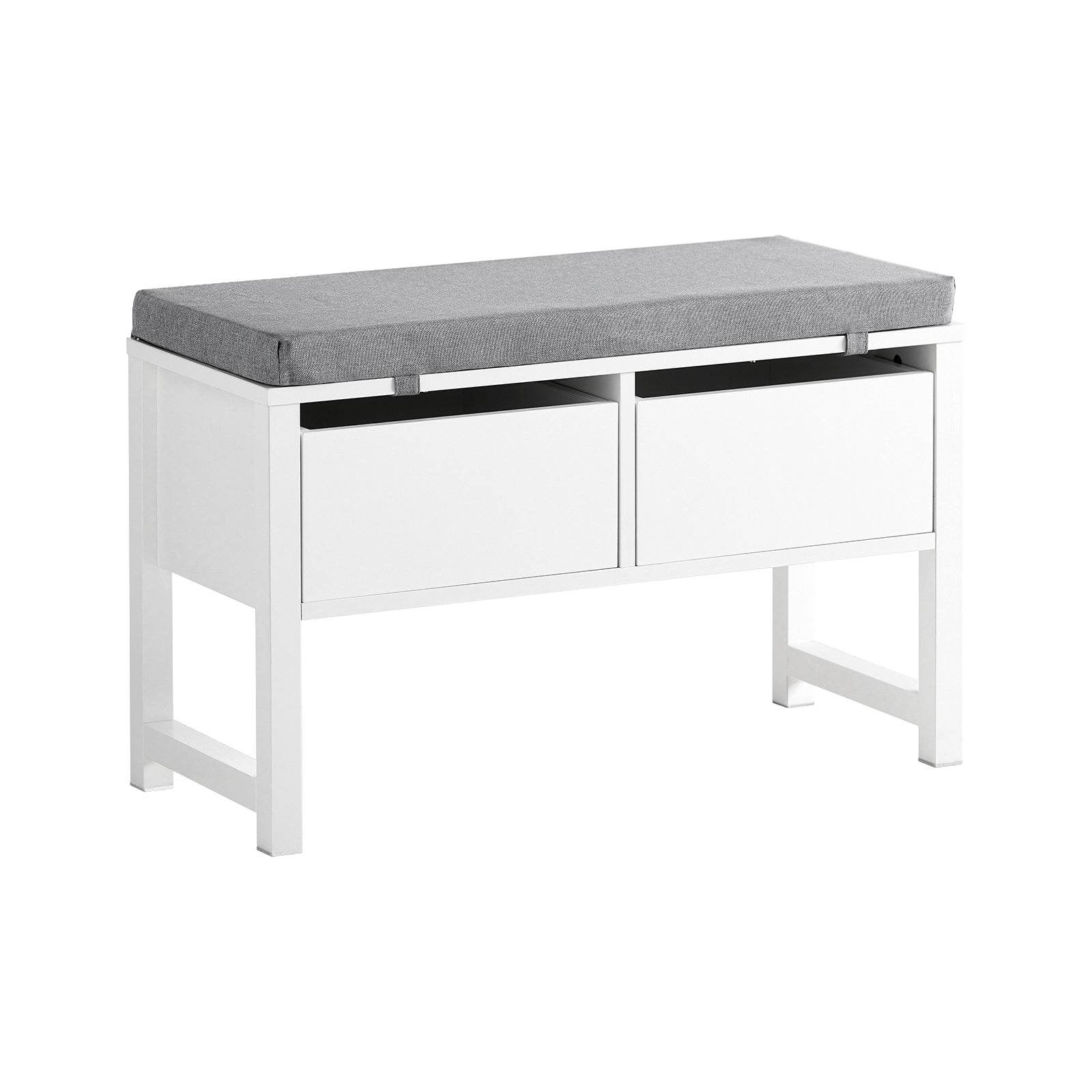 foto del prodotto scarpiera cassapanca panca contenitore camere da letto seduta con cuscino 2 cassetti panca ingresso l72*p30*a46cm fsr88-w