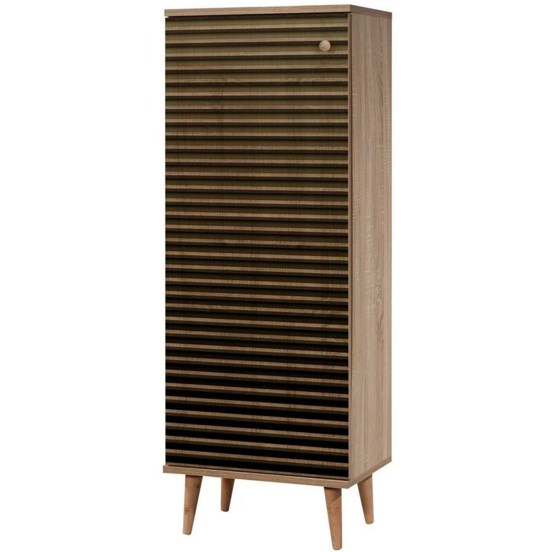 foto del prodotto scarpiera cebalrai, mobile portascarpe, armadio da ingresso multiuso, mobiletto per calzature, 50x38h135 cm, quercia, con imballo rinforzato, con