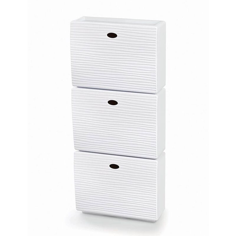 foto del prodotto scarpiera componibile ante a ribalta wave tris bianco 51x17x118 h cm domopak