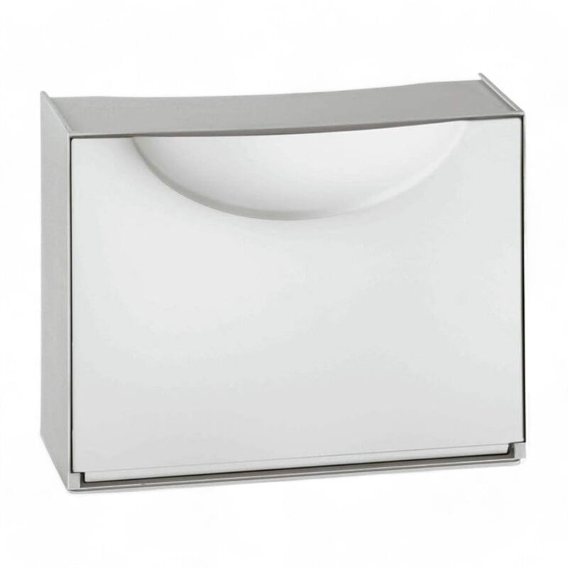 foto del prodotto scarpiera componibile modulare bianco grigio con apertura a ribalta capienza 3 paia dimensioni 51x39x19 cm