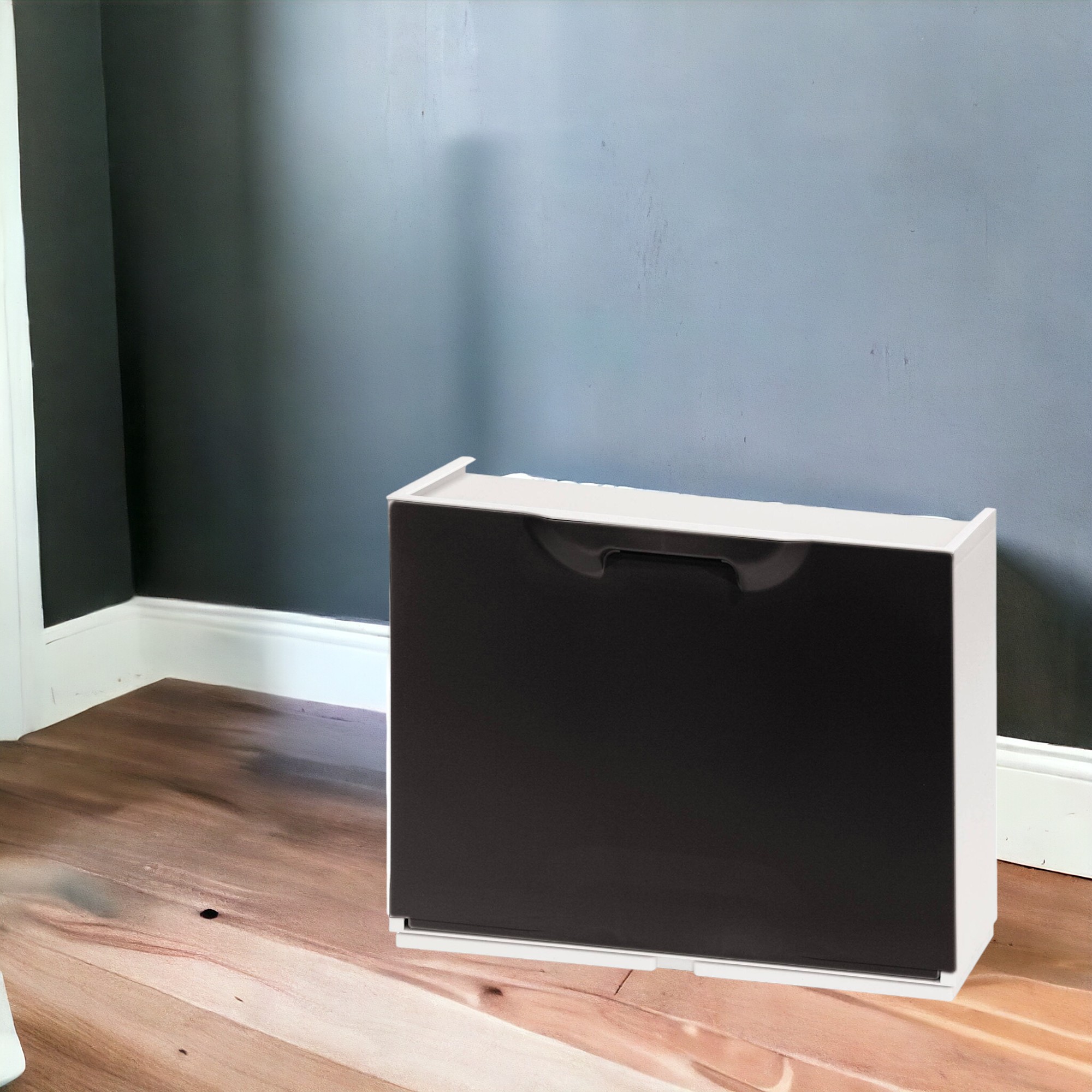 foto del prodotto scarpiera con 1 anta a ribalta in avon, mobiletto componibile da interno o esterno, 100% made in italy, cm 51x18h40, colore marrone