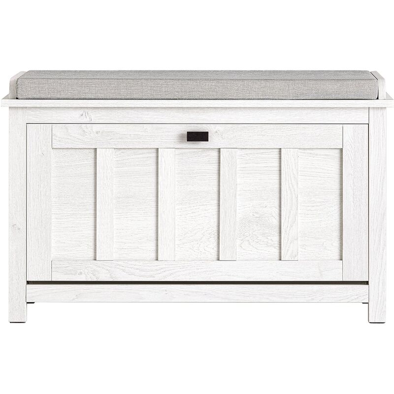 foto del prodotto scarpiera con 1 anta e 2 ripiani scarpiera con vano portaoggetti panca ingresso portascarpe con cuscino bianco 80x29x50cm fsr161 w sobuy