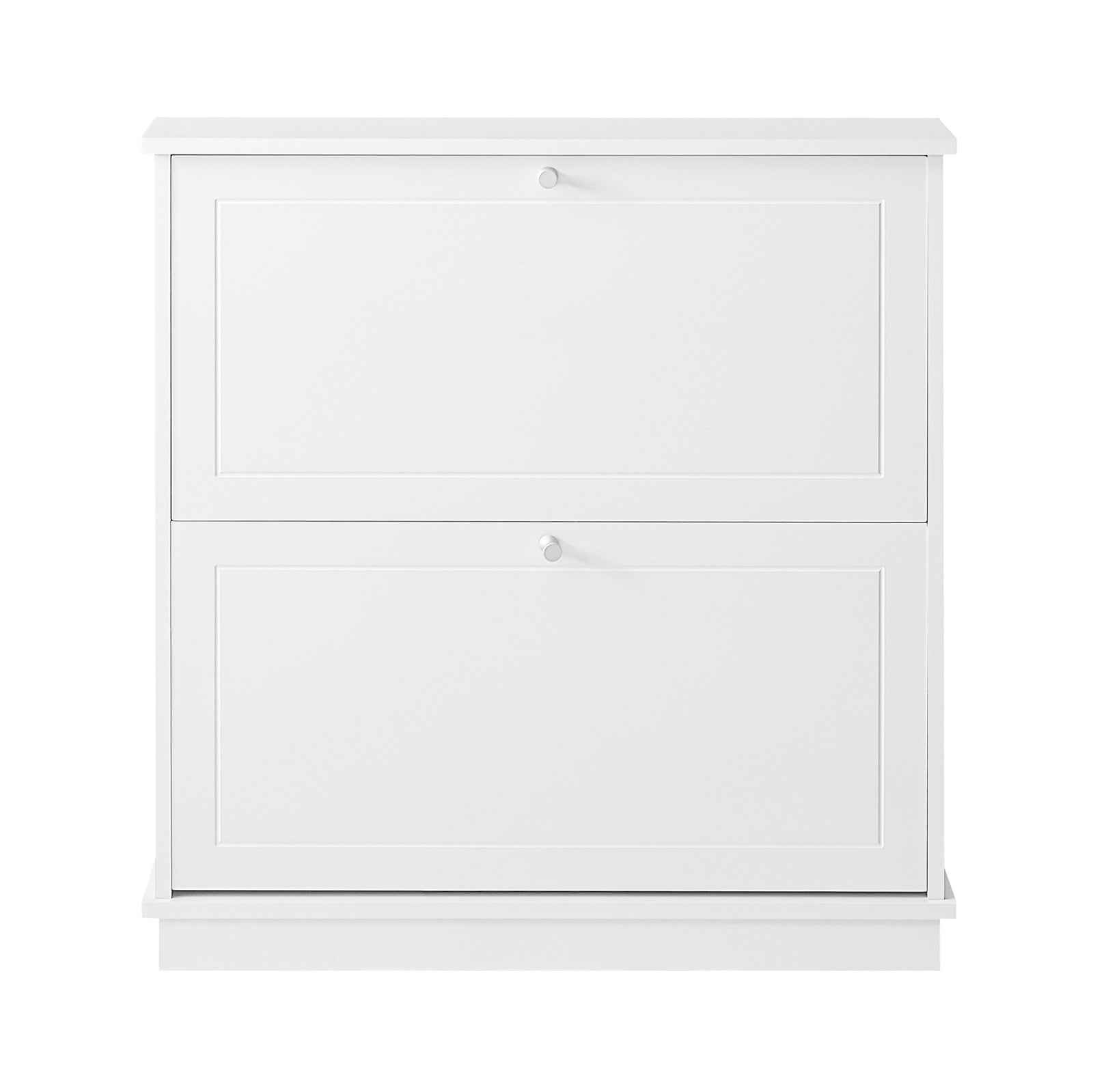 foto del prodotto scarpiera con 2 ante e 4 ripiani, colore bianco, dimensioni ca. 76 x 78 x 18 cm fsr99 w