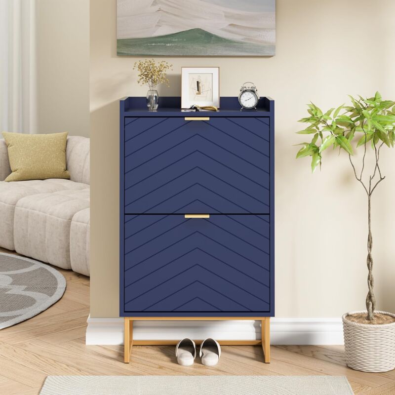 foto del prodotto scarpiera, con 2 ribalte, scarpiera stretta, montaggio a soffitto con recinzione, ripiano regolabile in 2 posizioni, per corridoio, soggiorno, 50 x