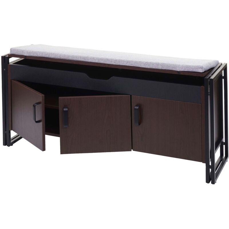 foto del prodotto scarpiera con panche con cuscini 53x110x30 cm testa di moro metallo 040006539