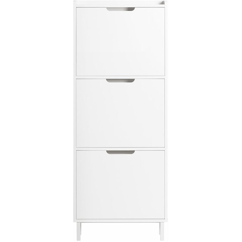 foto del prodotto scarpiera con ribalte scarpiera con ripiani scarpiera portascarpe salvaspazio 3 ante bianco l50xp19xa129cm fsr151 h w sobuy