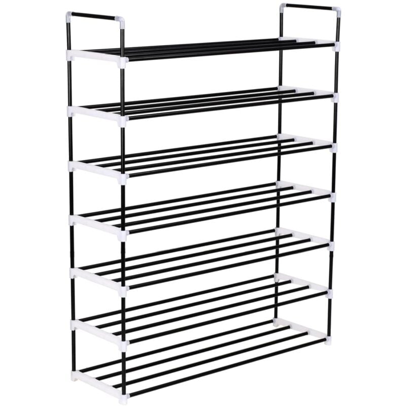 immagine 0 del prodotto scarpiera con ripiani in metallo e plastica nero vari dimensioni dimensioni 91 x 29 x 133 cm