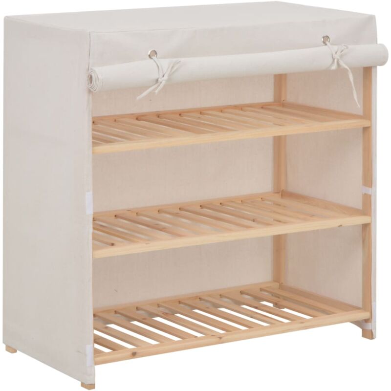 foto del prodotto scarpiera con rivestimento bianca 79x40x80 cm in tessuto vidaxl