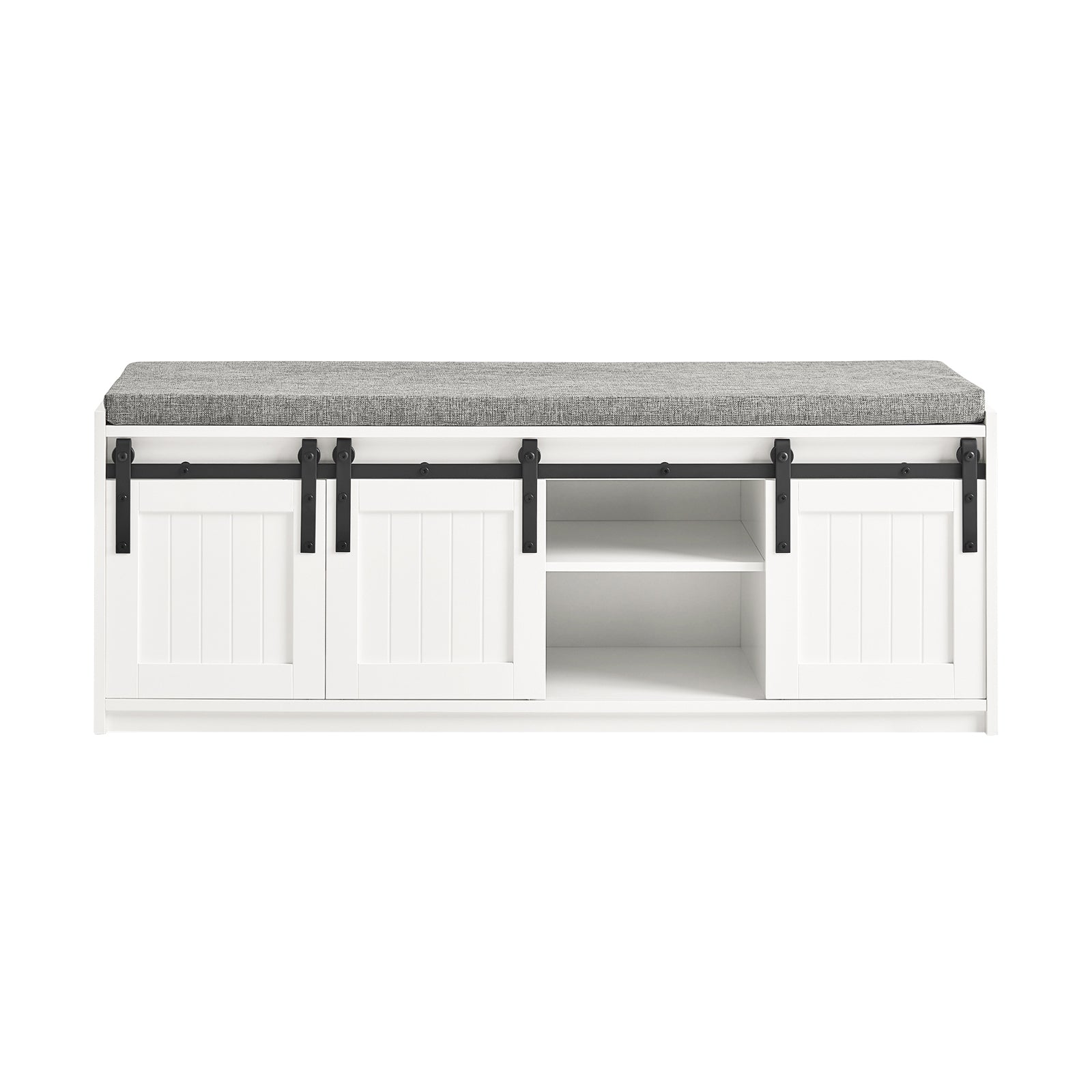 foto del prodotto scarpiera con seduta panca con vano contenitore scarpiera con ante scorrevoli 120x35x45cm fsr133 w sobuy