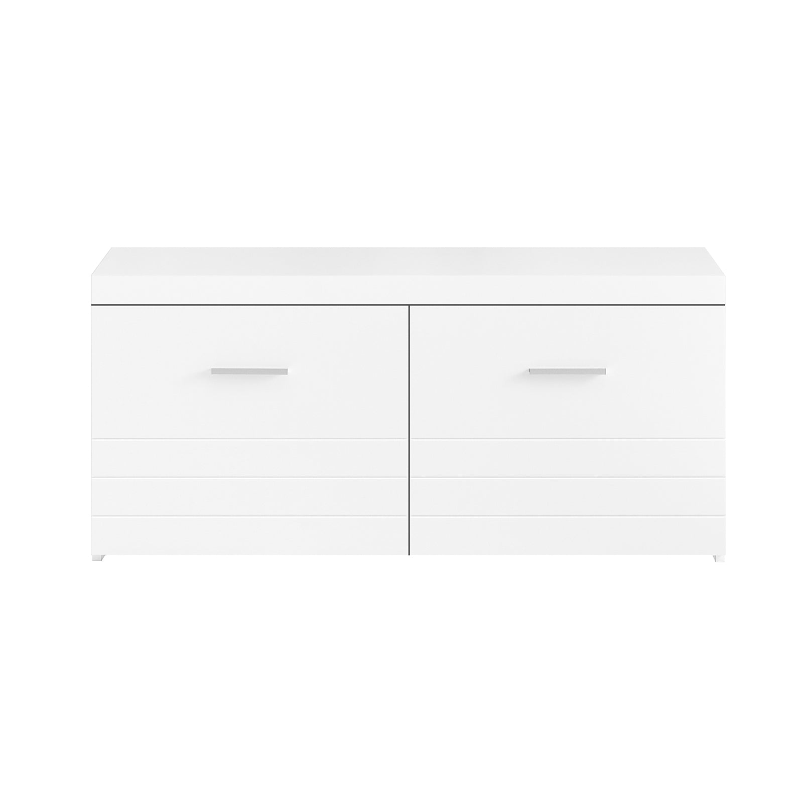 foto del prodotto scarpiera con seduta panca con vano portaoggetti panca da ingresso bianco 100x35x45cm fsr178 w