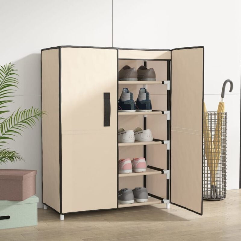 foto del prodotto scarpiera crema 60x28x90 cm tessuto vidaxl