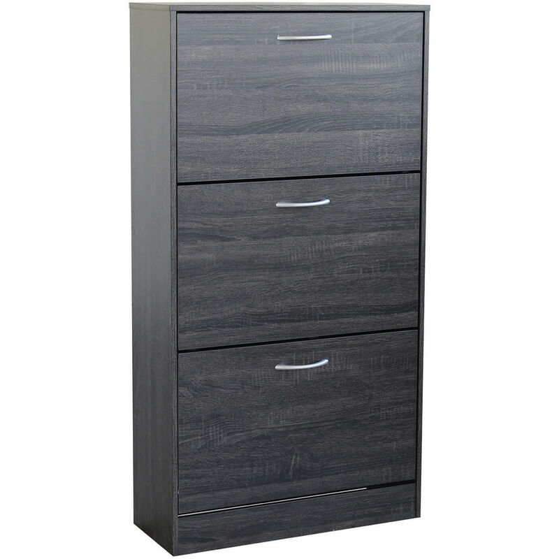 immagine 0 del prodotto scarpiera da interno a 3 ante in legno con doppio scomparto flora darkgrey