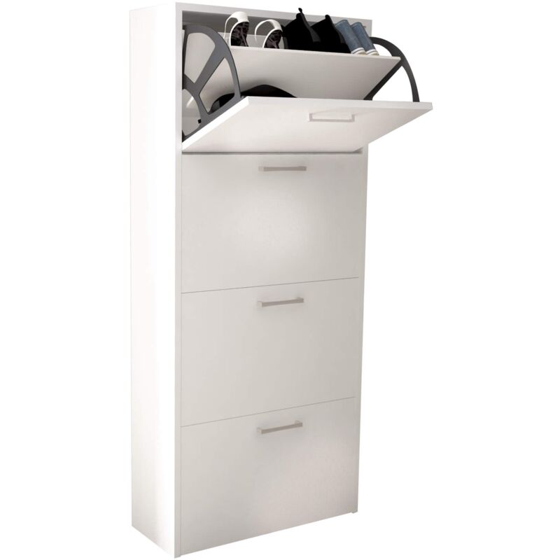 foto del prodotto scarpiera da interno a 4 ante con doppio scomparto in legno anita gray